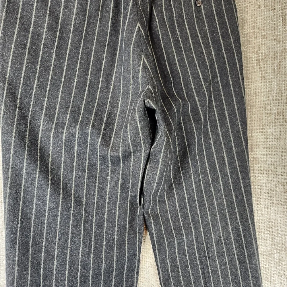 Polo Ralph Lauren Italian Wool Cashmere Pants Mens 34x31 Charcoal Stripe Cuffed